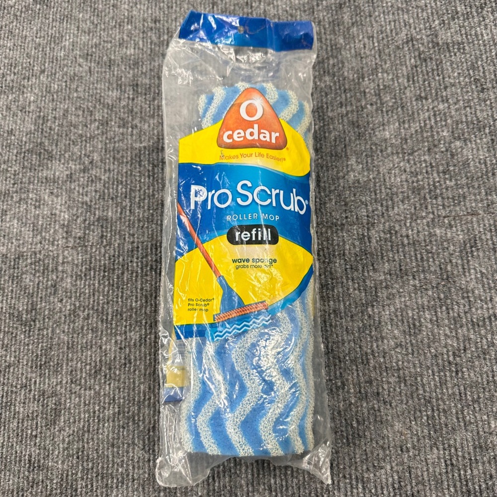 O-Cedar Pro Scrub Roller Mop Refill One Size Wave Sponge Blue Home
